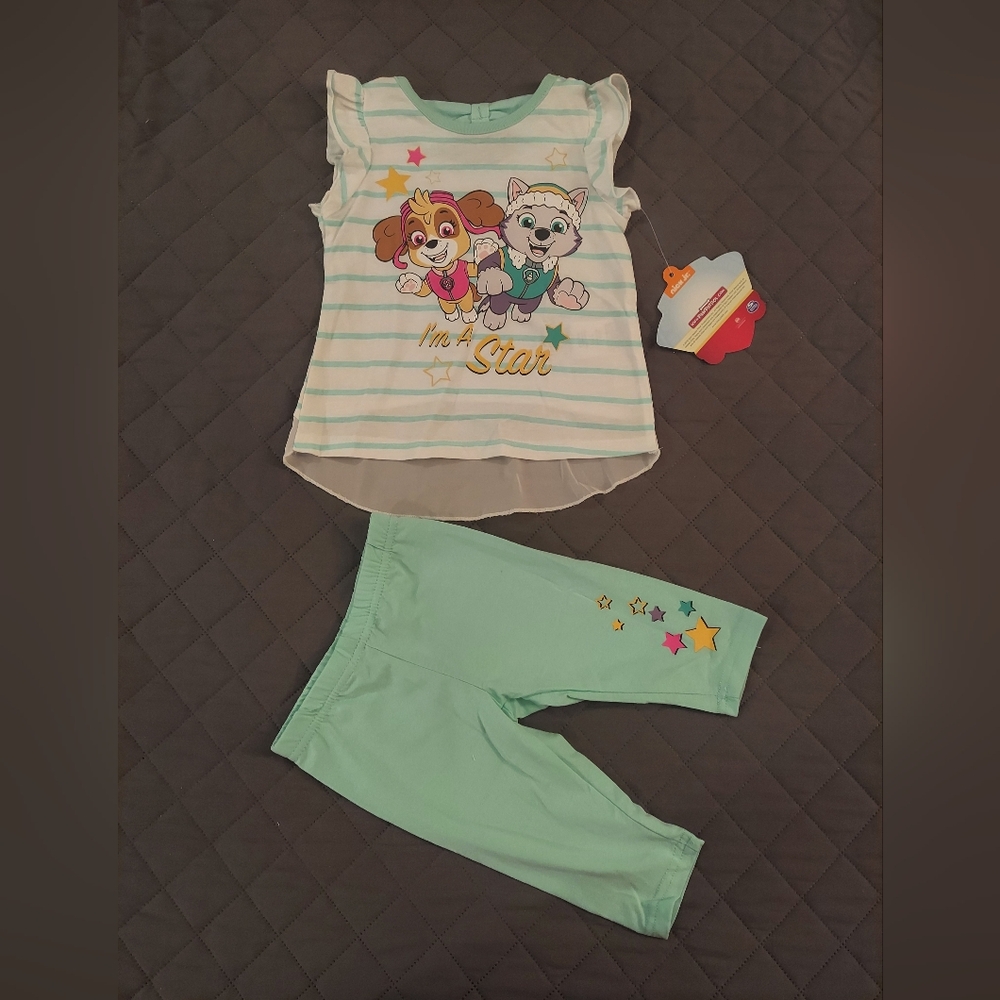 Nickelodeon Kids Capri Set - Aqua and White
